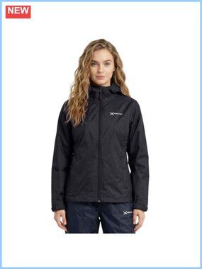 Women's Waterproof Packable Rain Jacket Hooded Full Zip Windproof